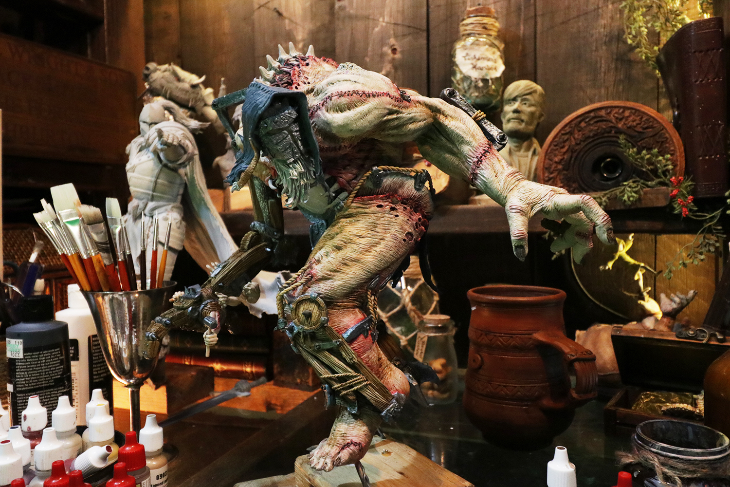 The finished Siege Giant sculpture before installation.