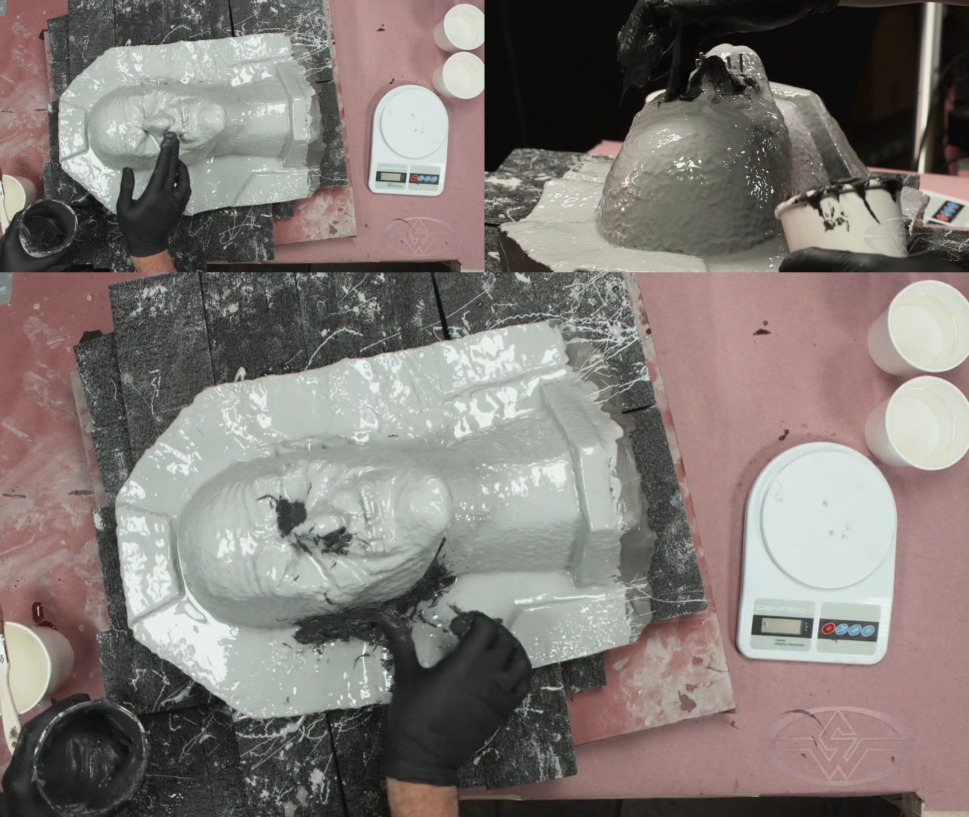 What is smooth on free form habitat black? Cooke uses Habitat Black to fill in hard-to-fiberglass spots, such as the nose and ear holes.