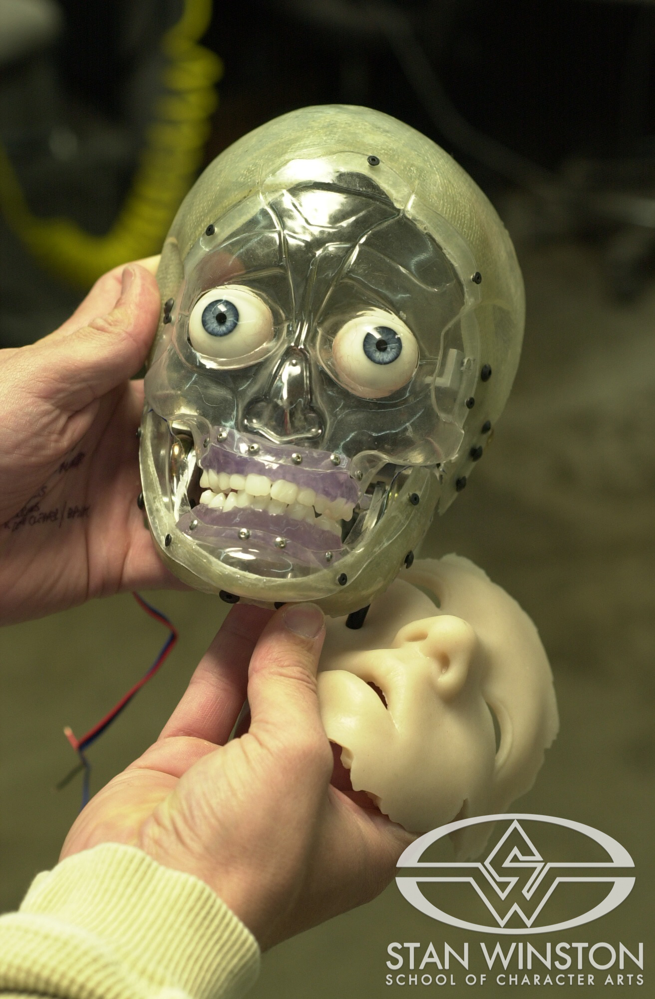 The work-in-progress&nbsp;understructure of&nbsp;David's head, which was created for the same breakdown scene in AI.