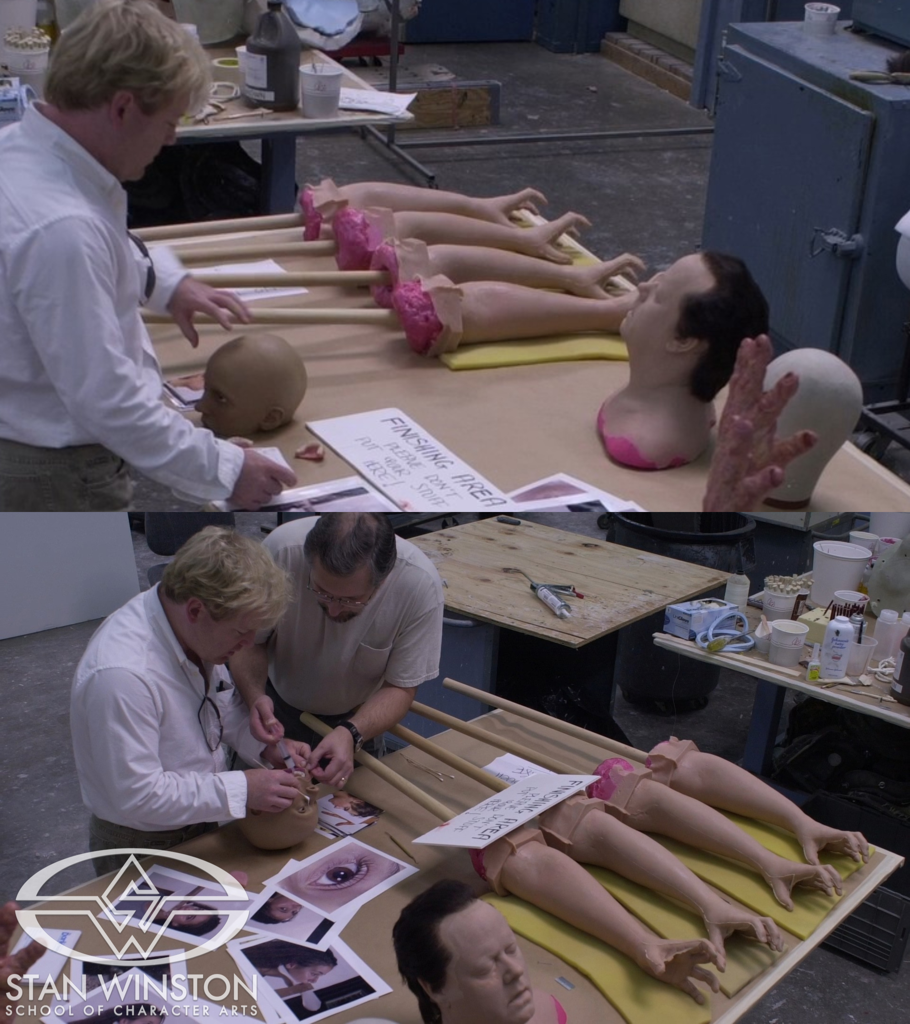 Various body parts&nbsp;for Wrong Turn being assembled by Stan Winston Studio.