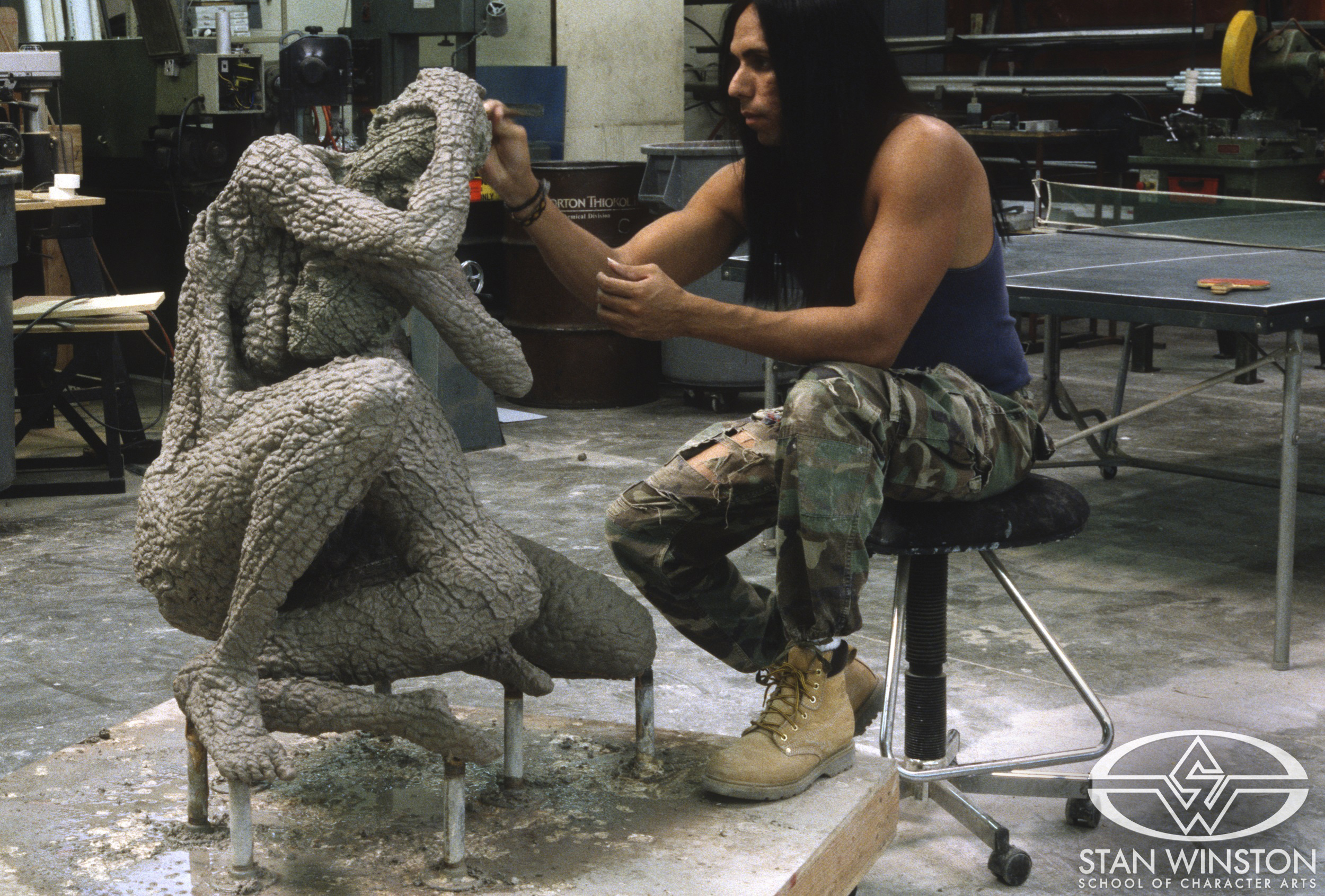 Joey Orosco sculpts the ashen form of vampires Claudia (played by Kirsten Dunst) and Madeleine (played by Domiziana Giordano) clutching each other before disintegrating upon exposure to the sun.