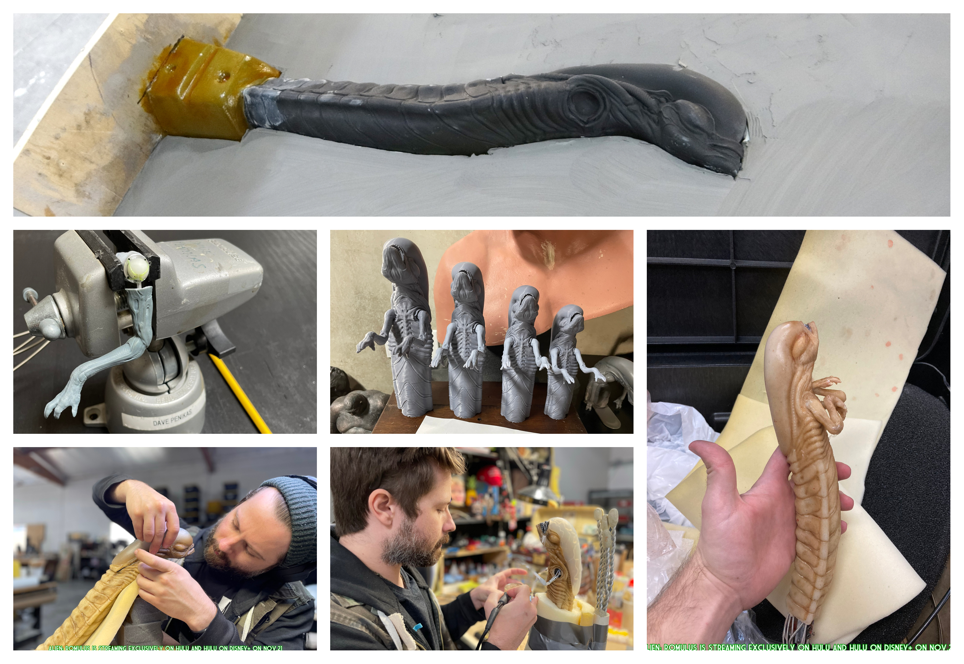 Casting and assembling the chestburster. Images courtesy Studio Gillis.