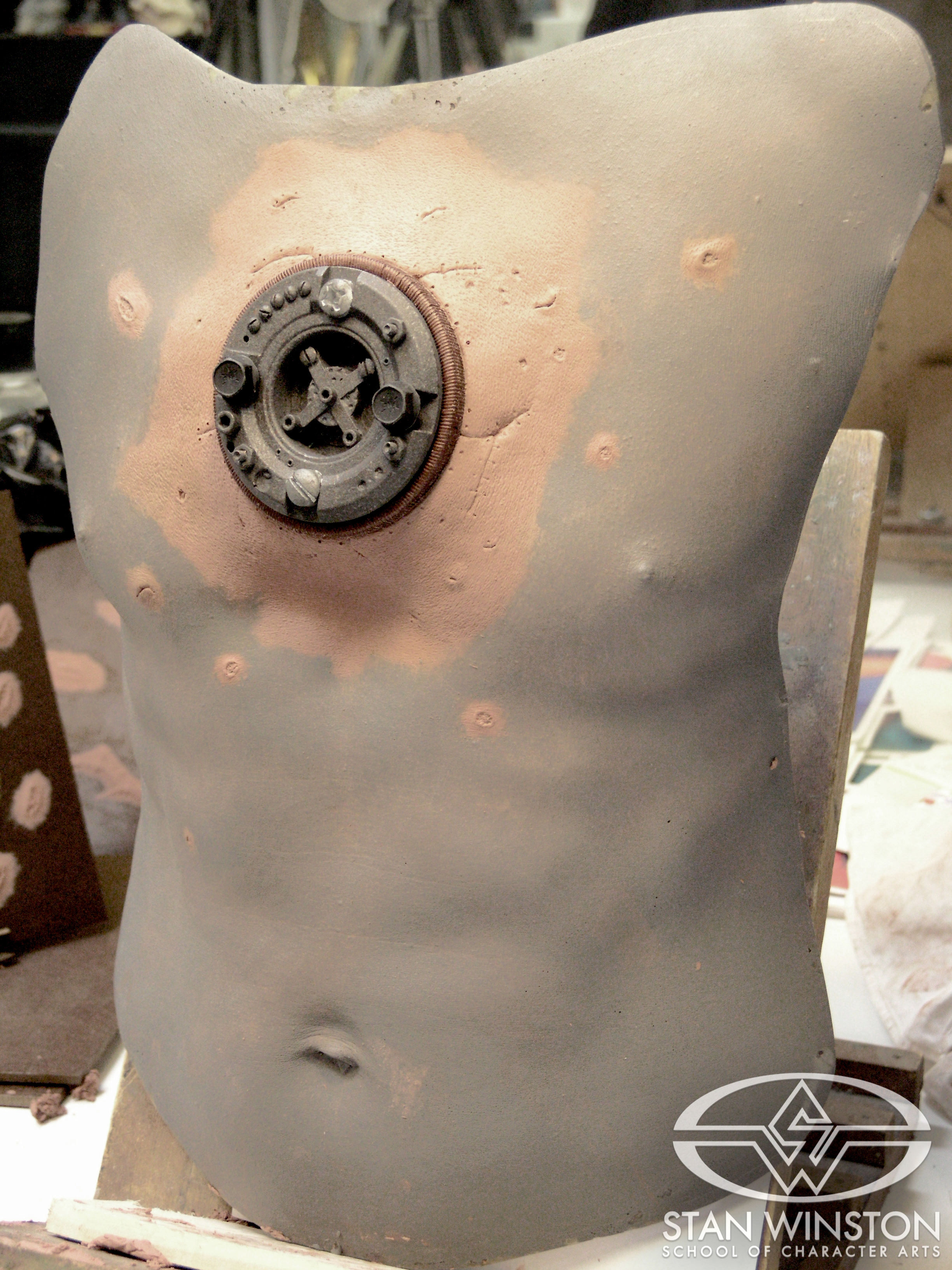 Work-in-progress image of Tony&nbsp;Stark's "mechanically-assisted heart," the Arc Reactor.