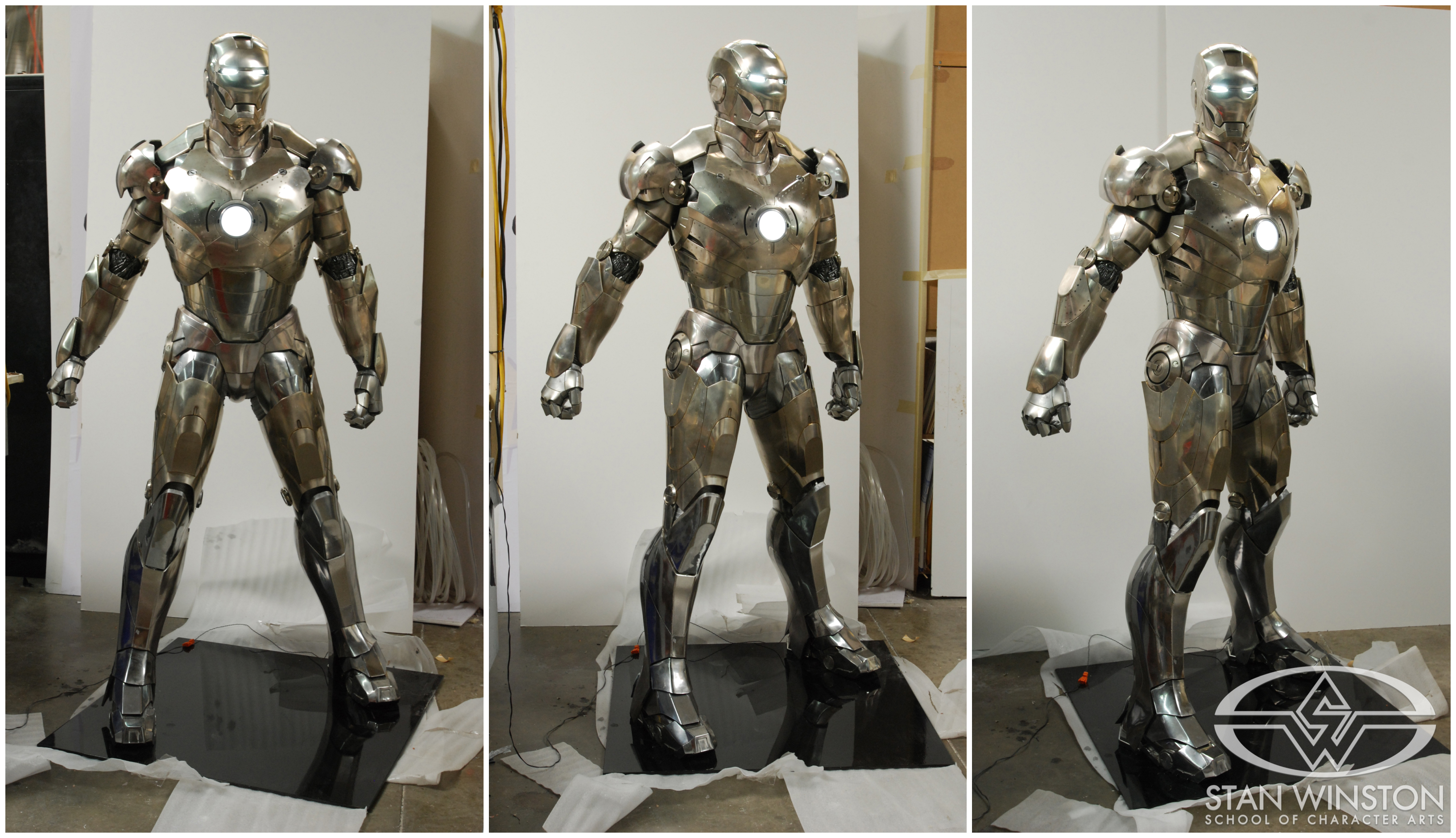 The finished Iron Man Mark II&nbsp;suit at Stan Winston Studio.