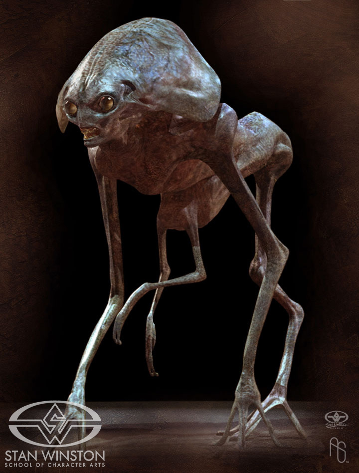 Stan Winston Studio concept artwork by Aaron Sims for an adult alien for the movie&nbsp;War of the Worlds.