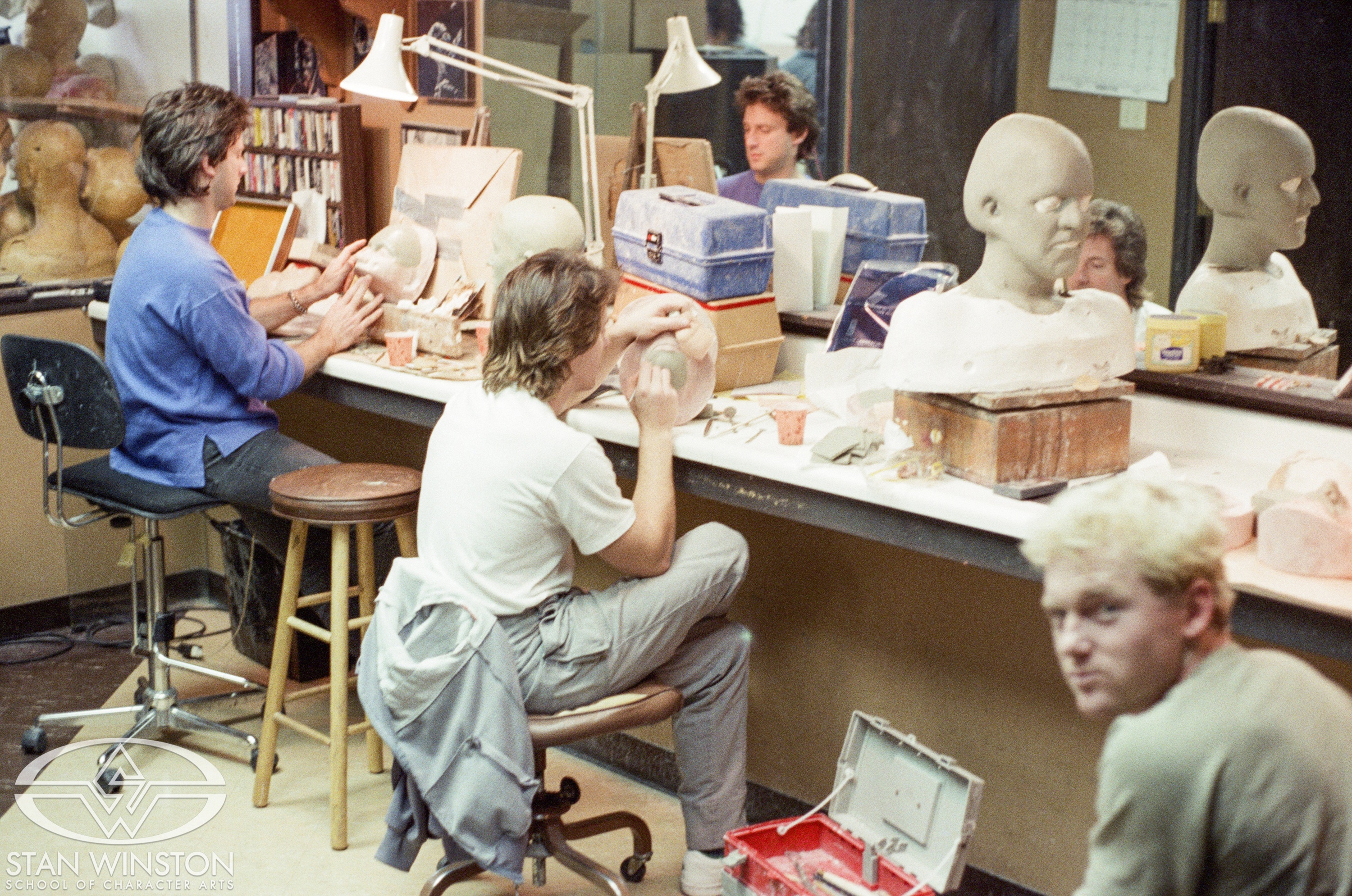John Rosengrant, John Blake, and Shane Mahan&nbsp;sculpt the main newcomer character makeups at Stan Winston Studio.