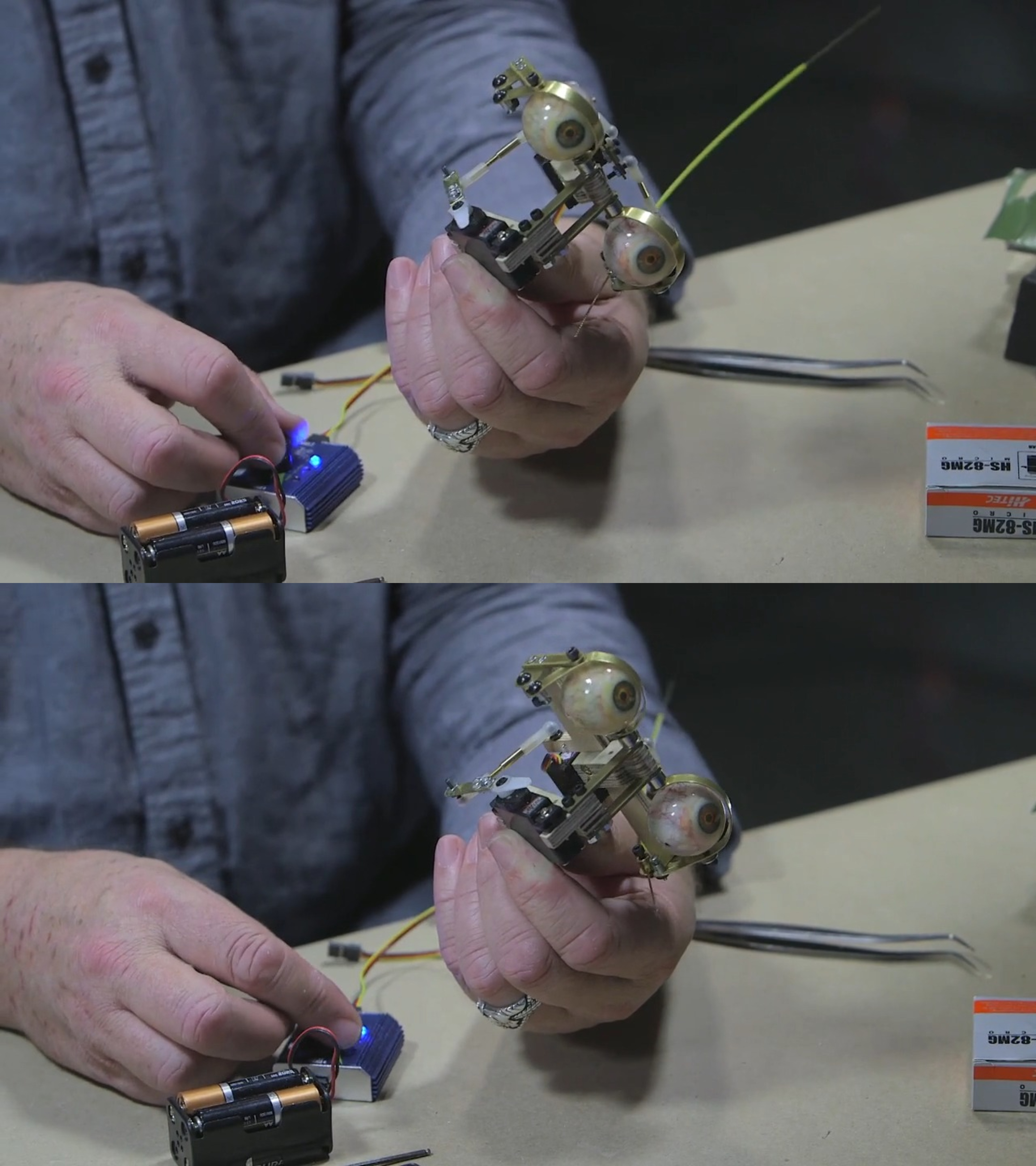 Caton-Largent demonstrates how the up/down servo works.