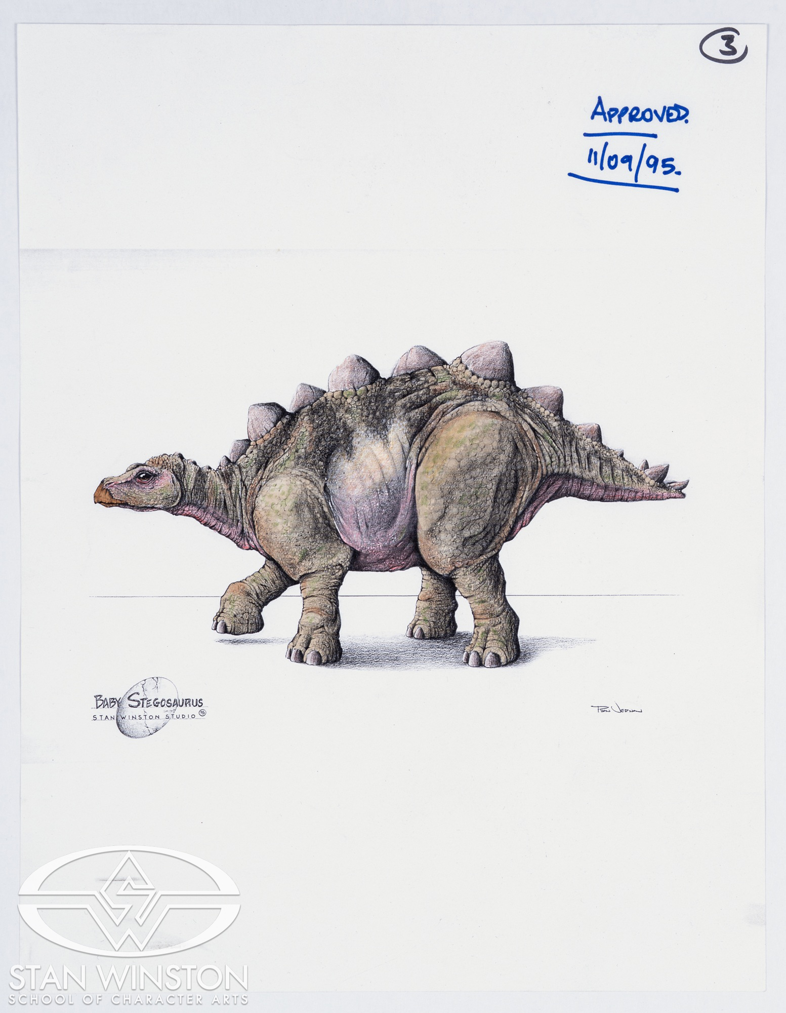 One of Rion Vernon's concept artworks made for the infant Stegosaurus.