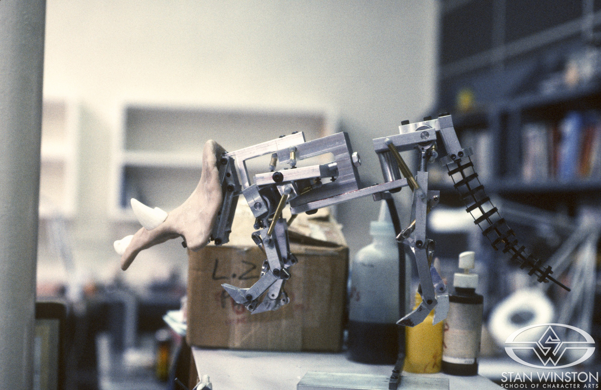 Original small-scale infant Triceratops&nbsp;miniature structure conceptualizing its animatronics for Jurassic Park (1993).