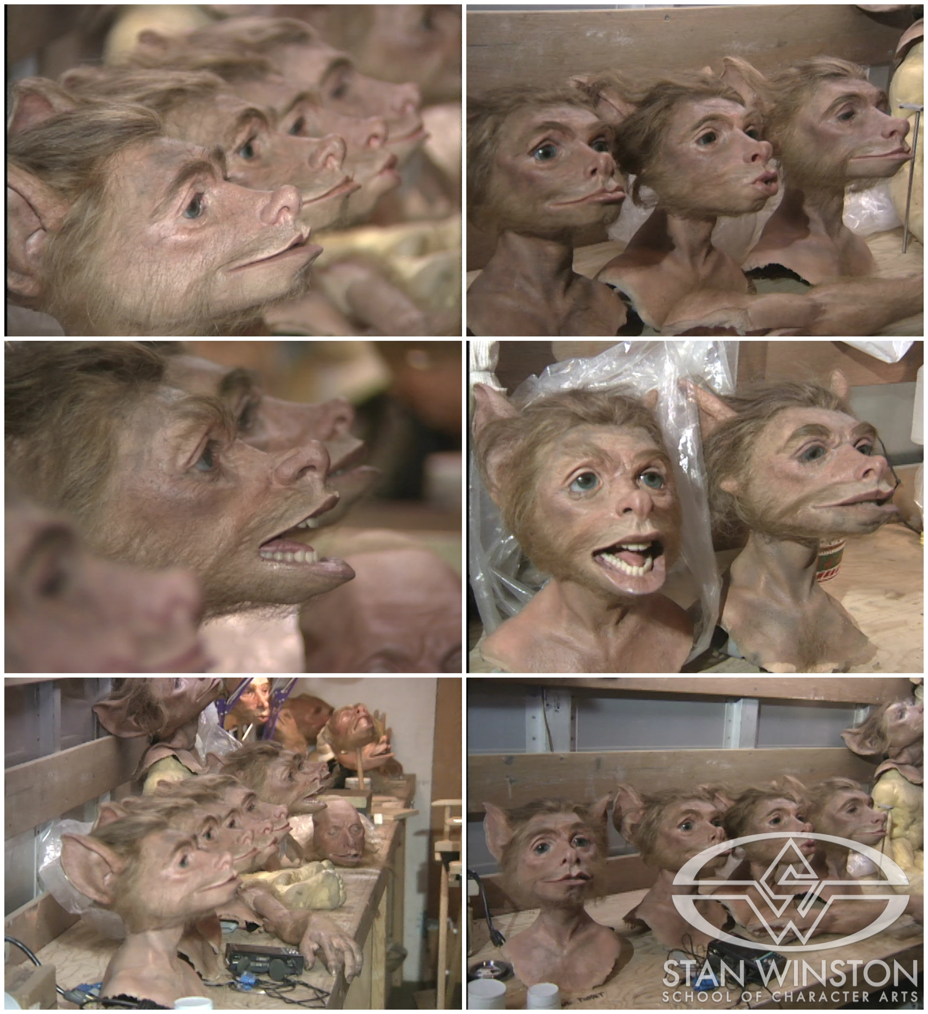 Various interchangeable&nbsp;heads of Gnorm are ready to be used on set.