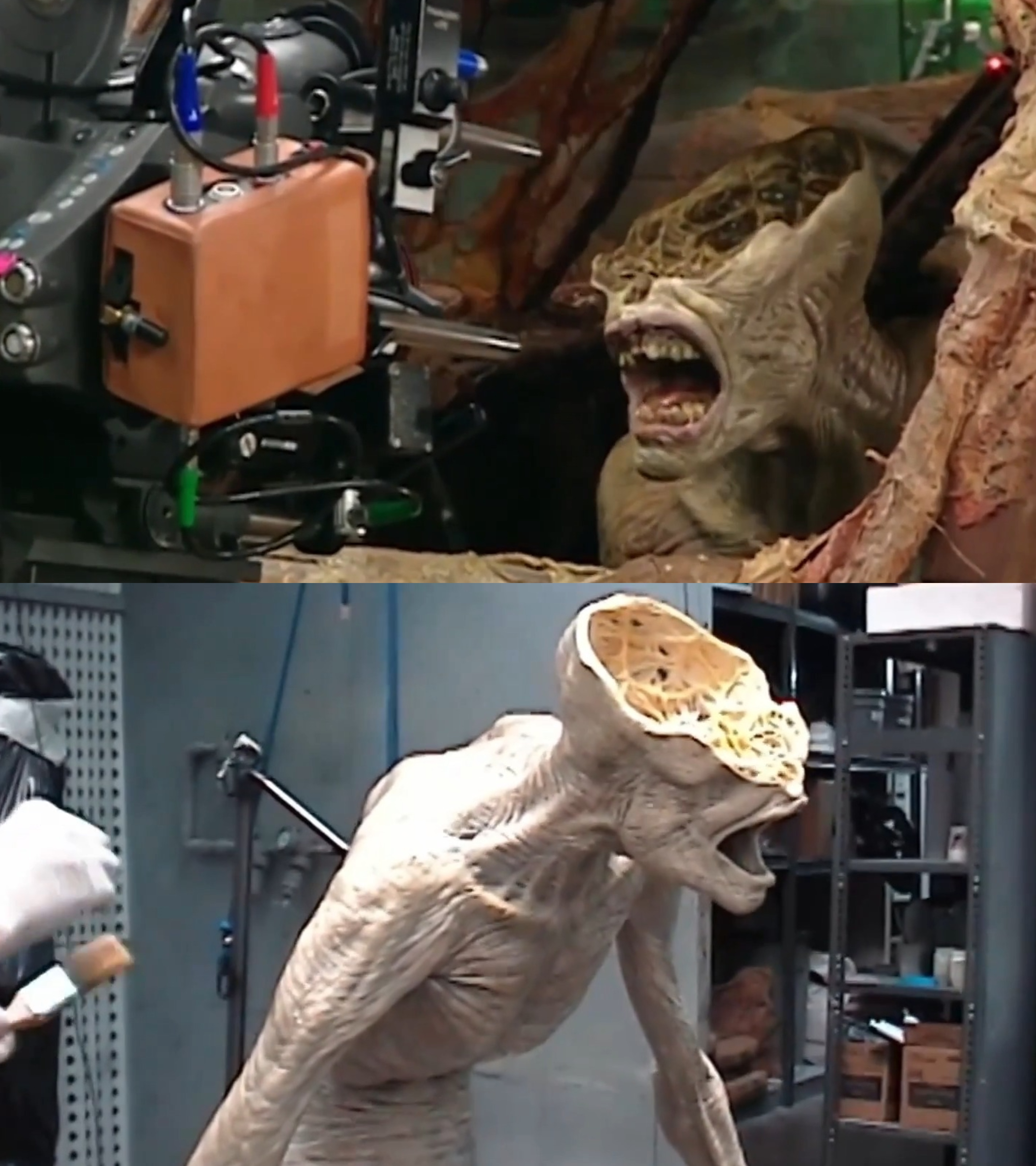 The&nbsp;scavenger demon puppets are ready for action.&nbsp;Image courtesy of Warner Bros. Pictures.