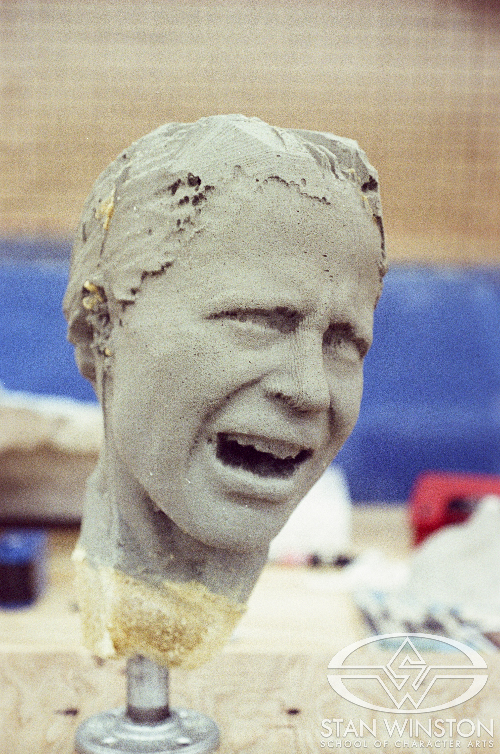 ne of the computer-milled foam&nbsp;sculptures in progress being refined with clay.