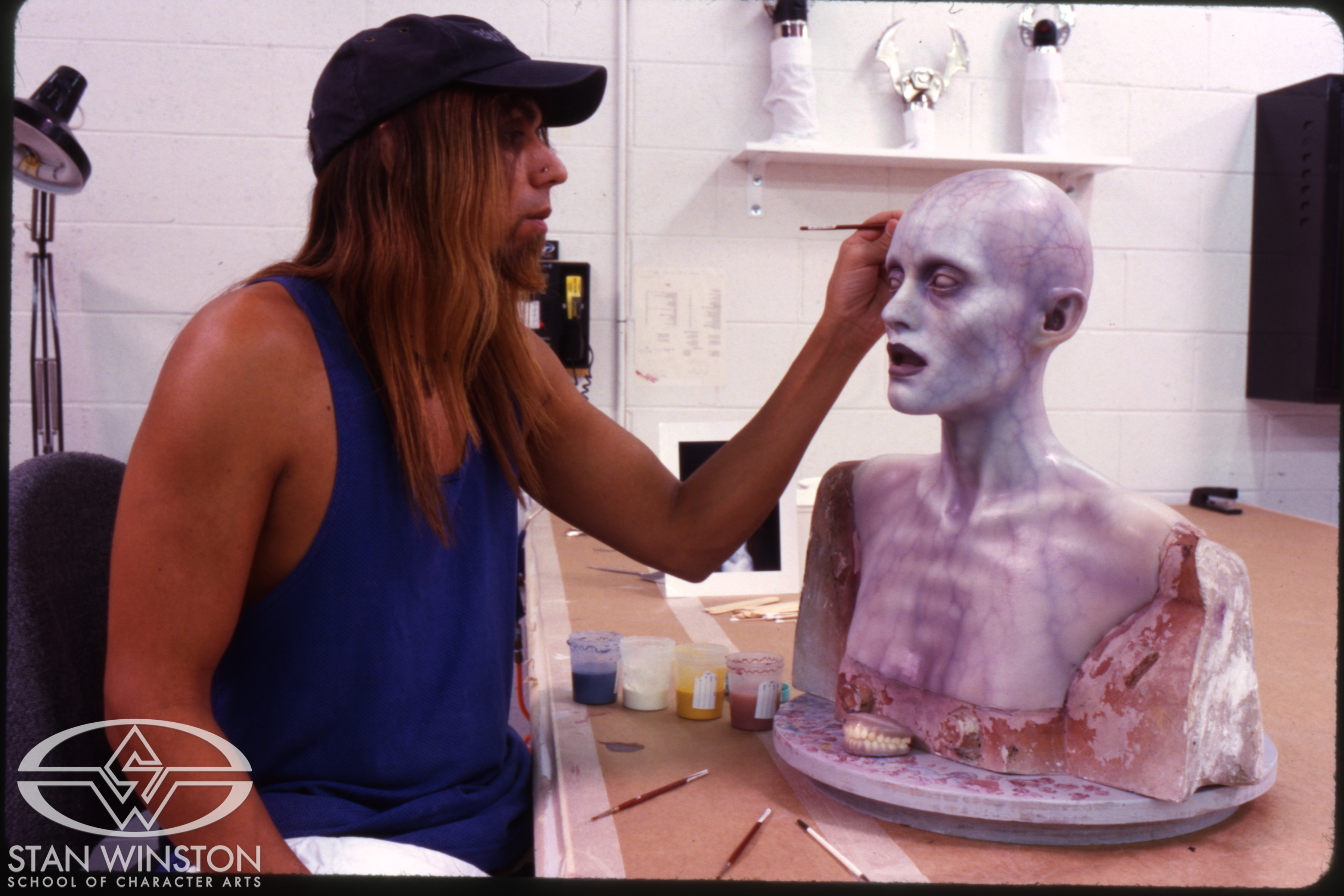 Joey Orosco paints a&nbsp;'Beautiful Madison' insert&nbsp;head.