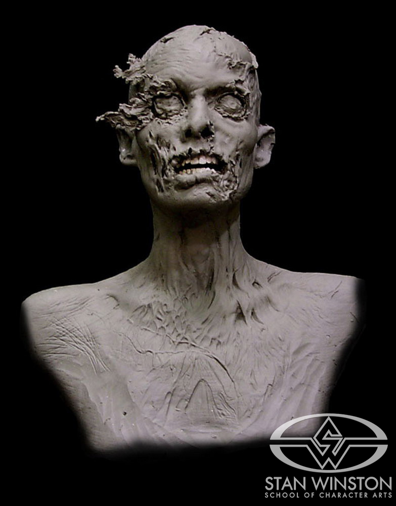 'Horrible Madison'&nbsp;clay bust based on&nbsp;Amber Valletta's&nbsp;3D scan at Stan Winston Studio.