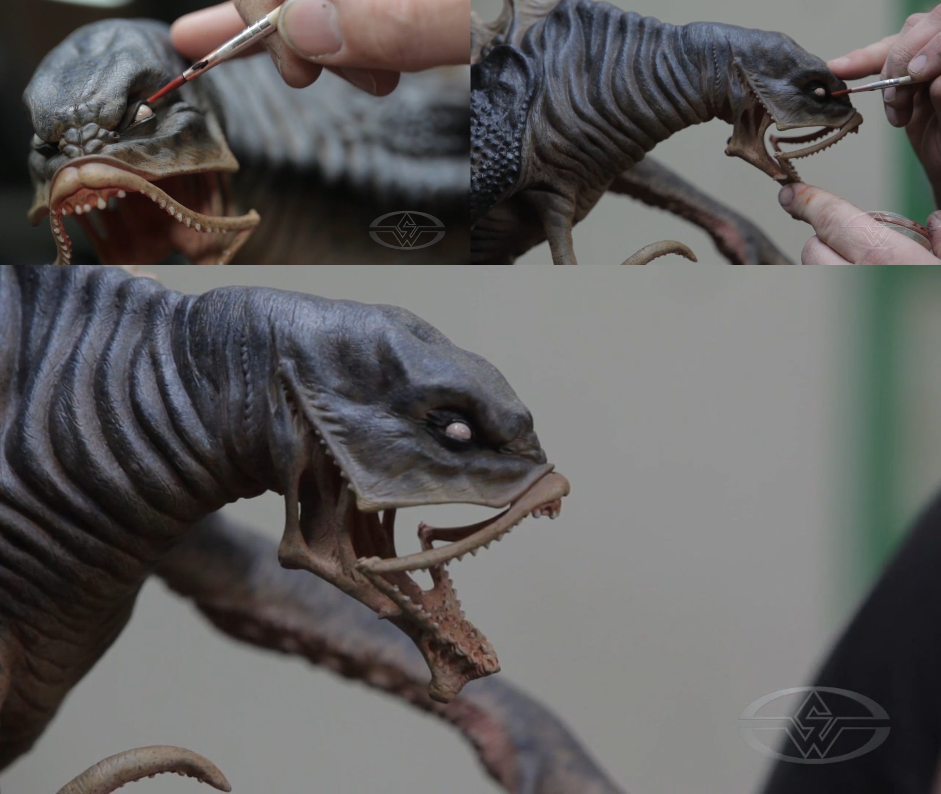 Timothy Martin uses red wash over the white for a subtle, life-like effect in the Leviathan's eyes.