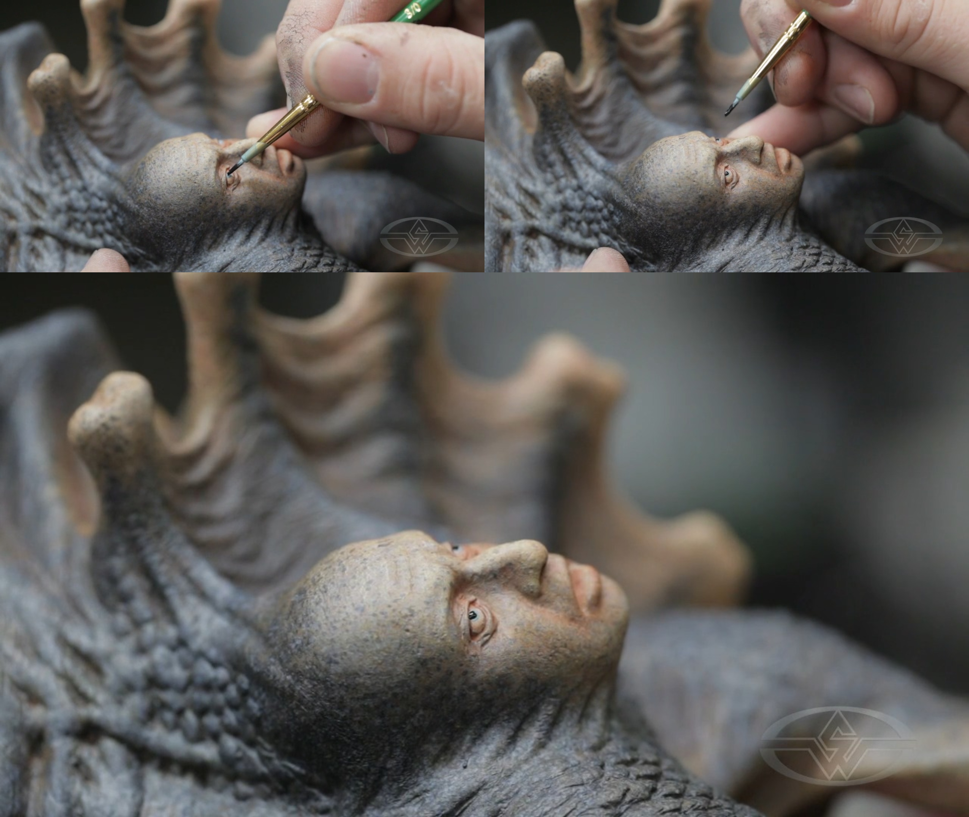 Timothy Martin creates a pupil with a black shade to complete this character's windows to the soul.