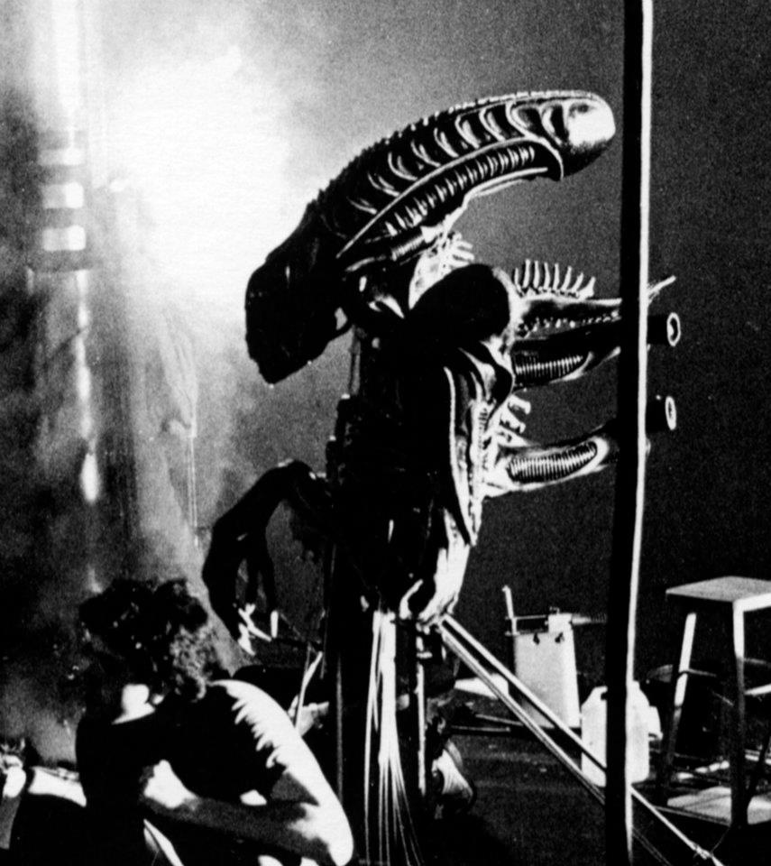 The hero alien drone on the set of Aliens (1986).&nbsp;Image courtesy of&nbsp;20th Century Fox.