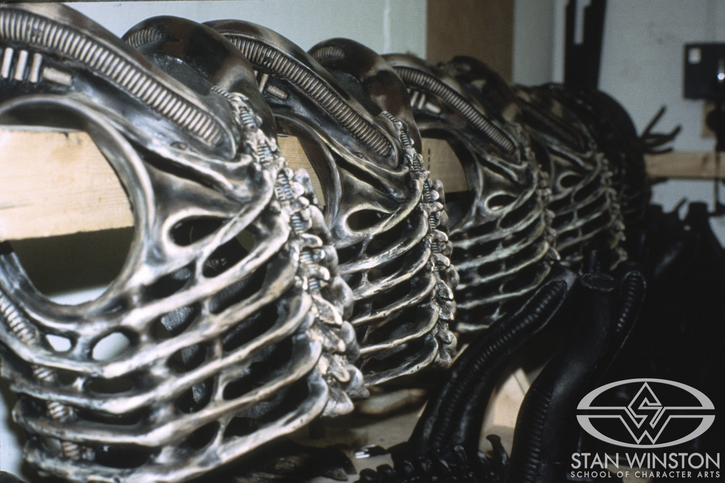 Painted alien warrior chest pieces.