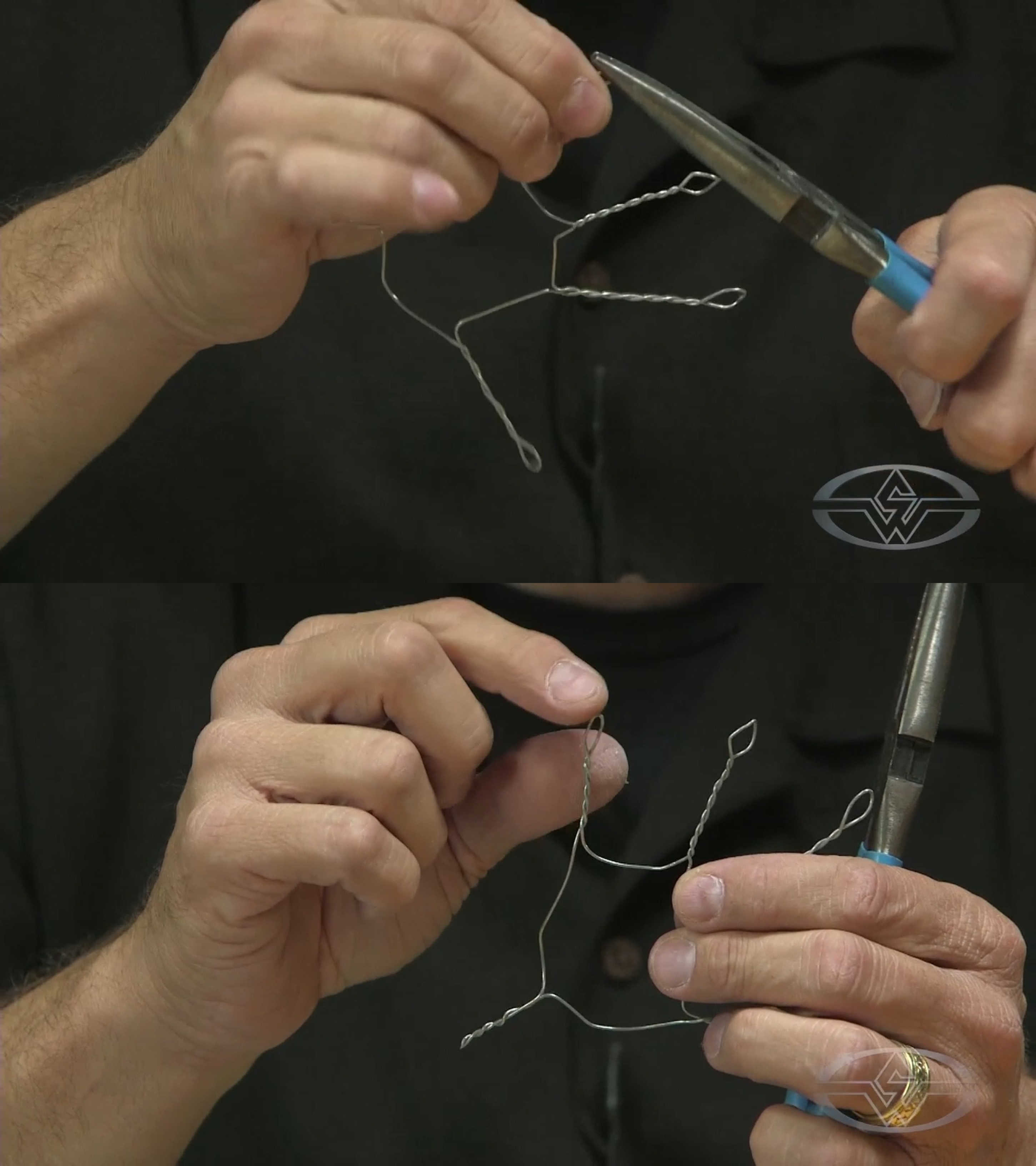 BJ Guyer cleans up some of the loops on his wire armature.