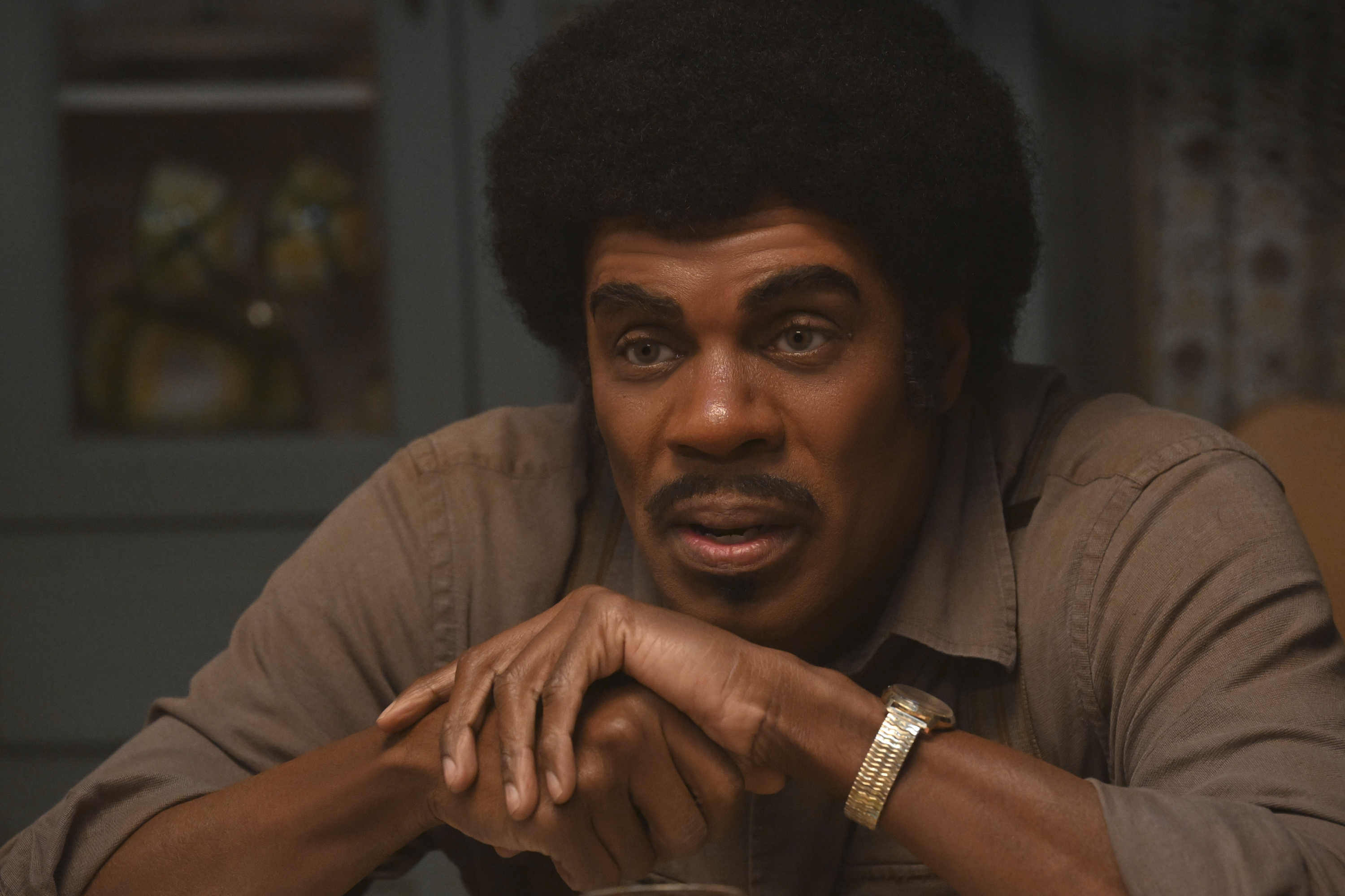 Colman Domingo in the stunning Joe Jackson makeup for Michael. Image courtesy Lionsgate.