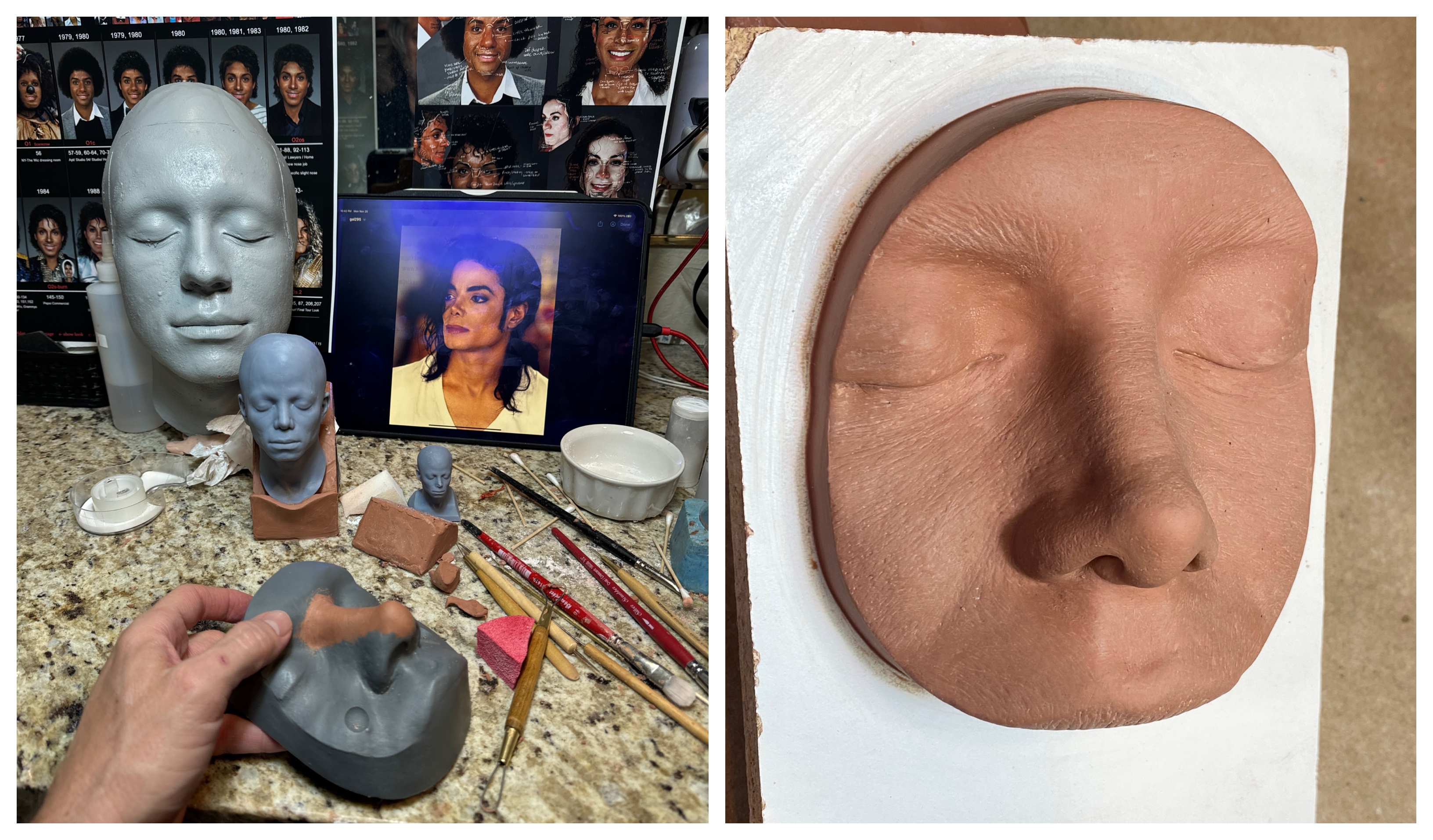 A couple of the nose appliance sculpts for the Michael Jackson makeups. Images courtesy Bill Corso/Lionsgate.