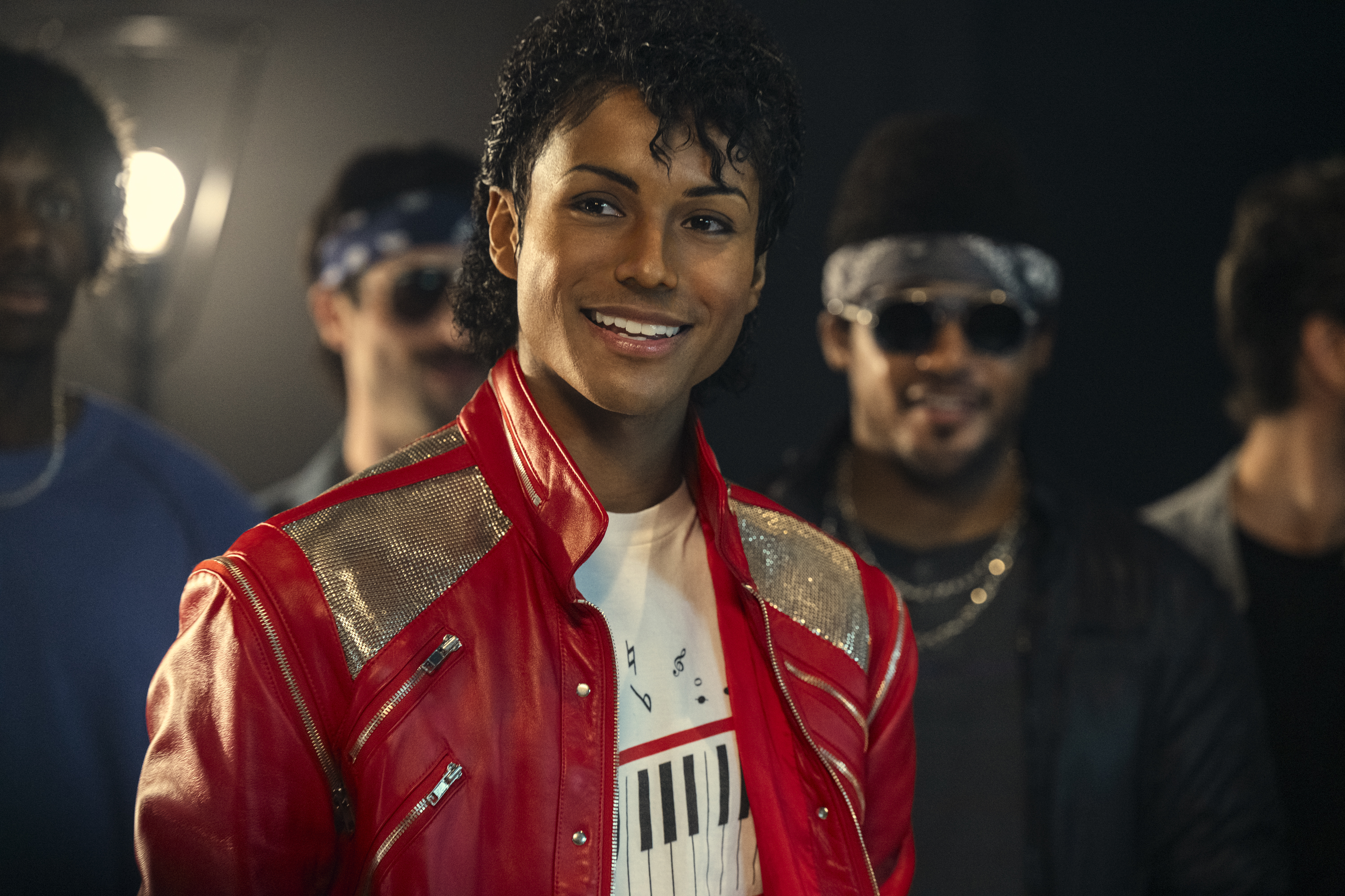 Jaafar Jackson in&nbsp;the 'Beat It' era Michael Jackson&nbsp;makeup. Image courtesy Lionsgate.