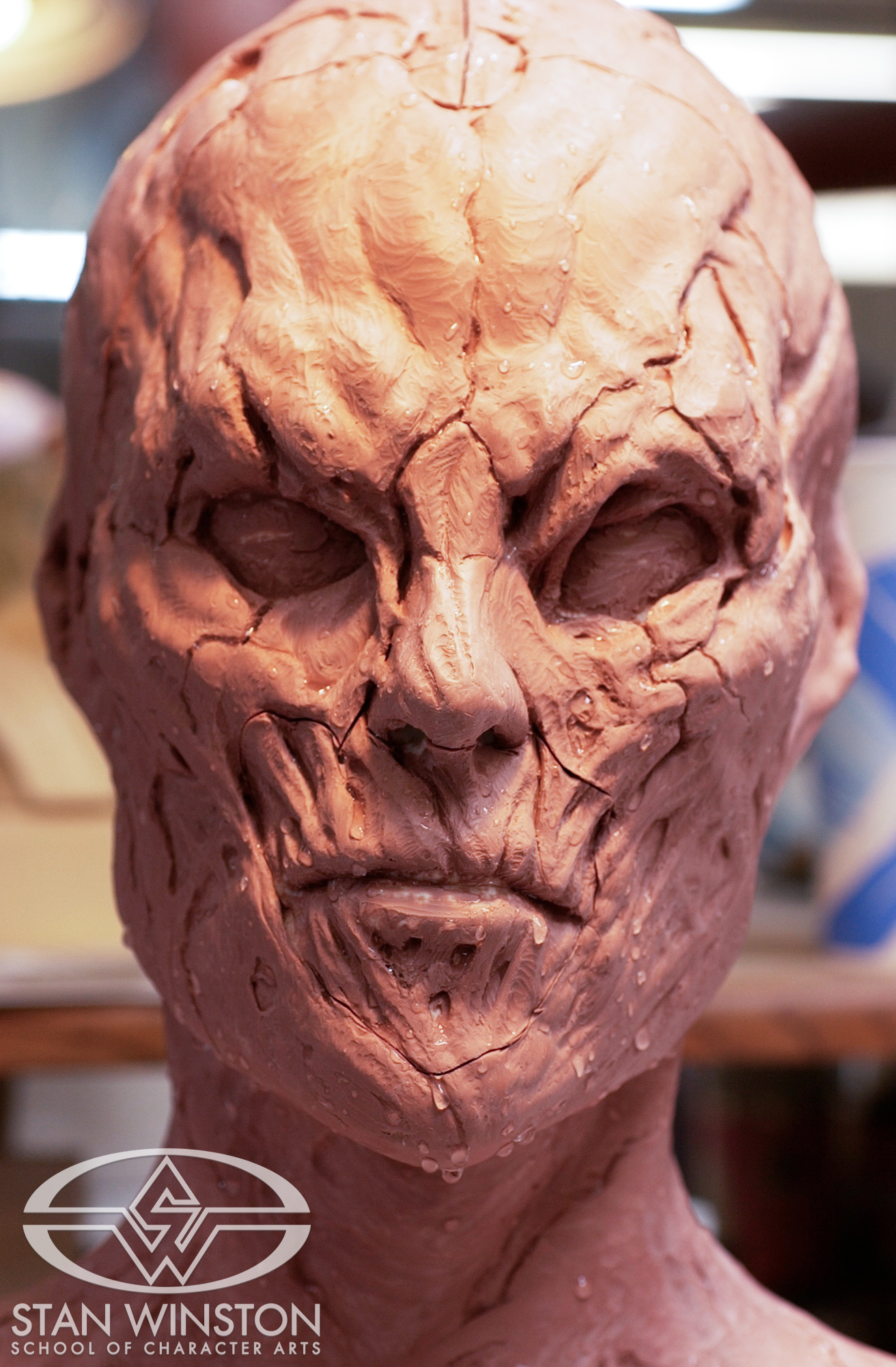 Medea's head sculpt as a work-in-progress for The Deaths of Ian Stone.