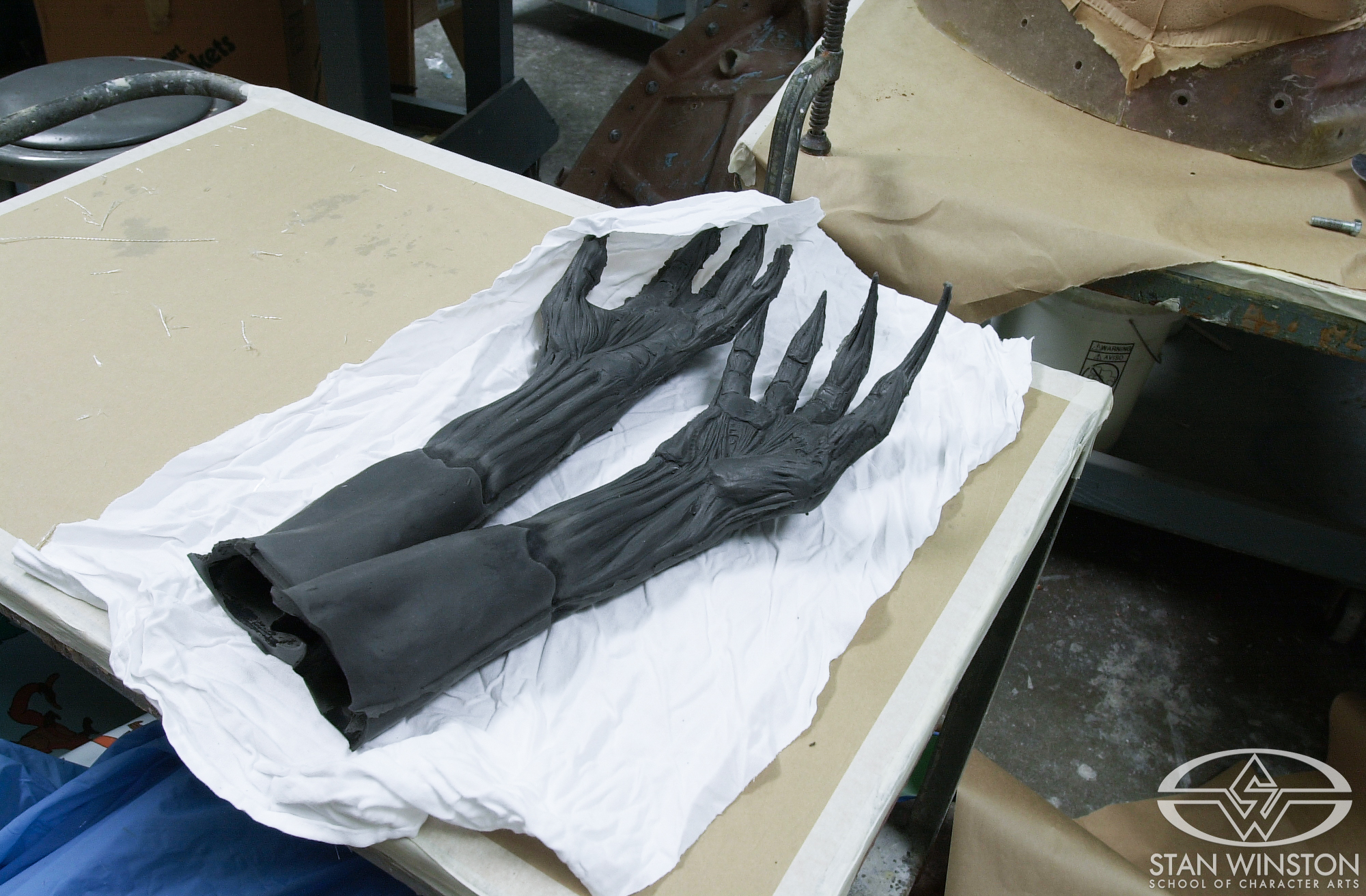 A pair of Harvester arms from The Deaths of Ian Stone,&nbsp;ready for painting.