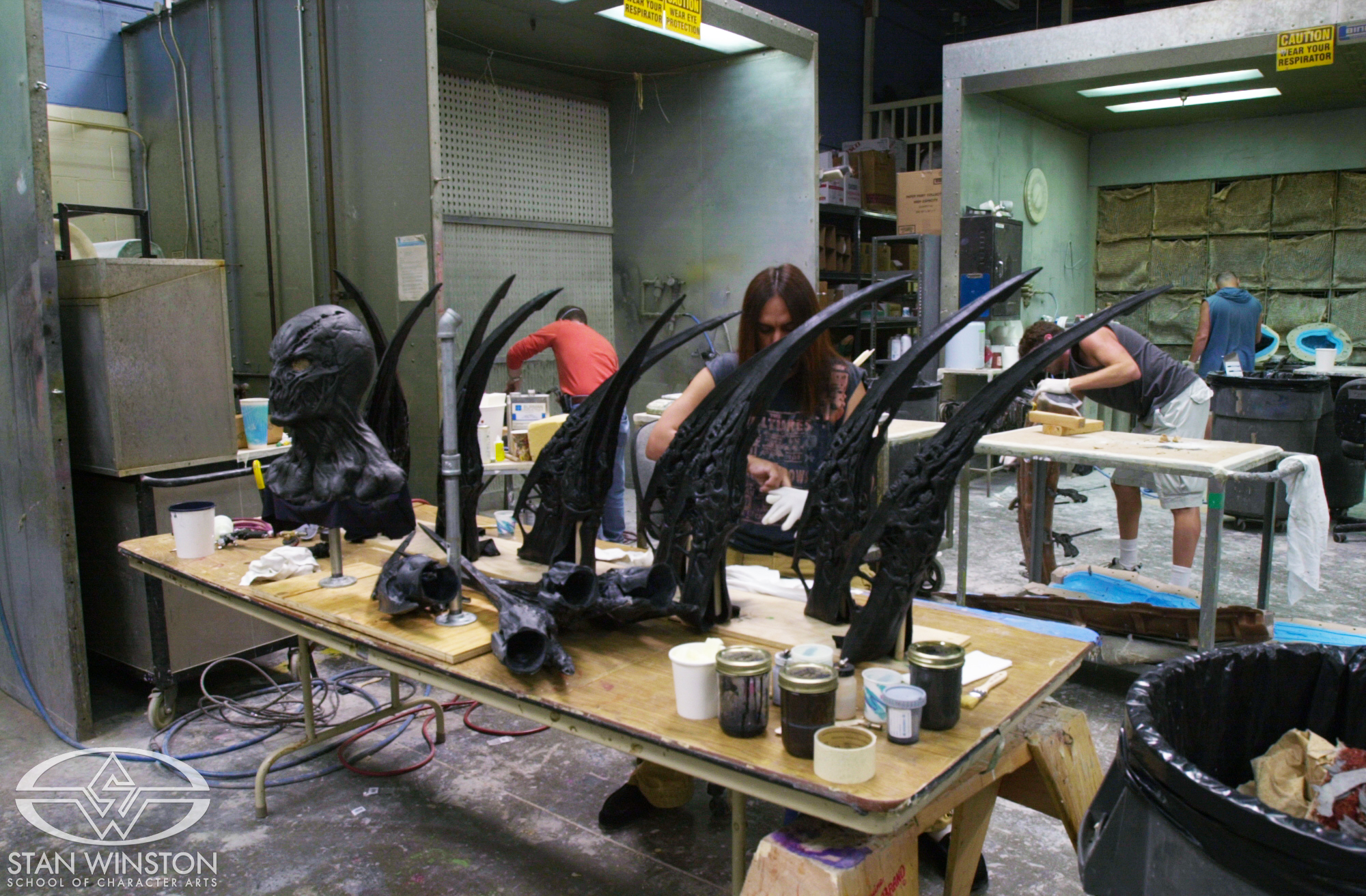 Joey Orosco paints the Harvester blade arms for The Deaths of Ian Stone.