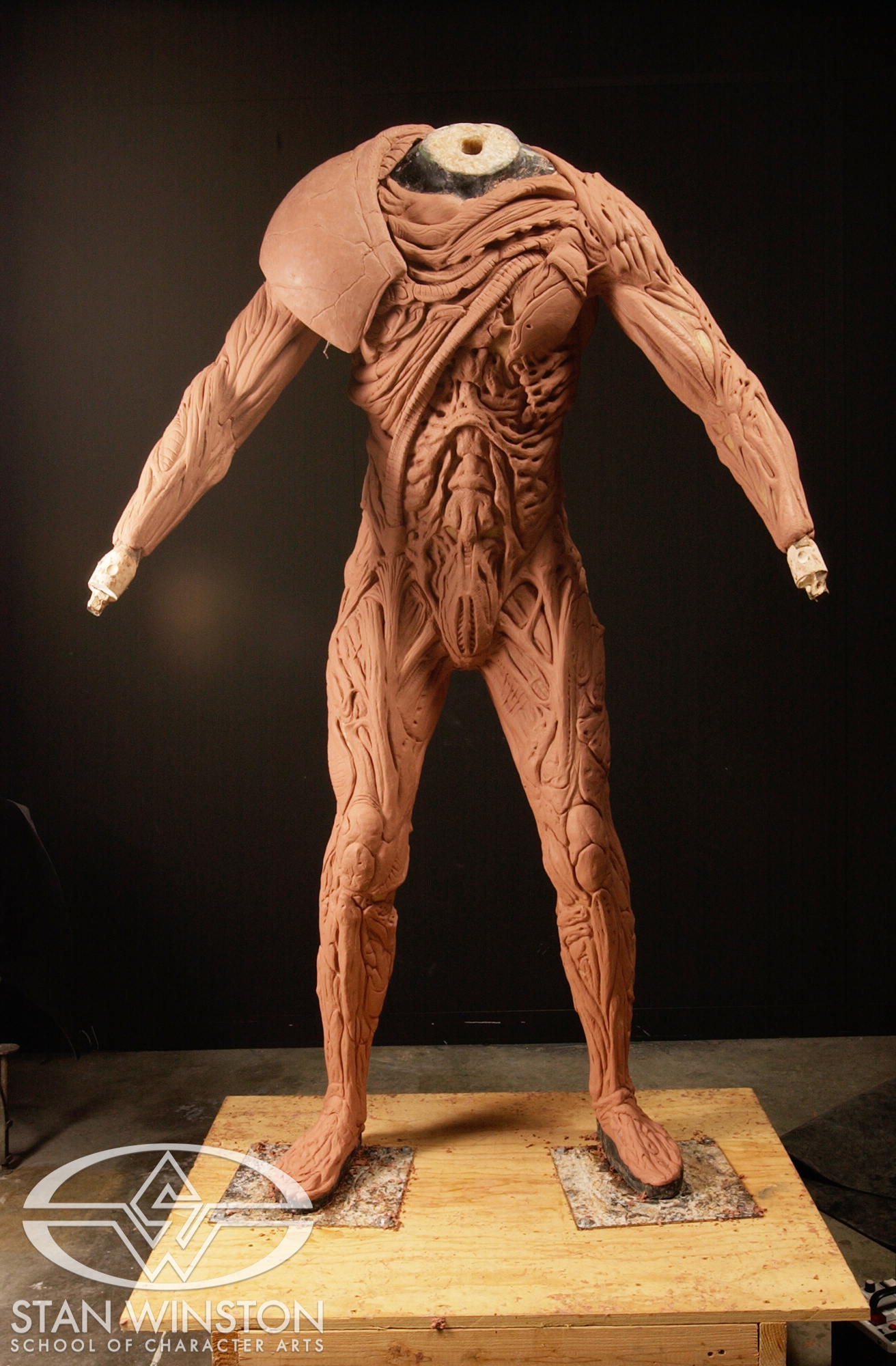 Work-in-progress of a life-size Harvester body sculpture for The Deaths of Ian Stone.