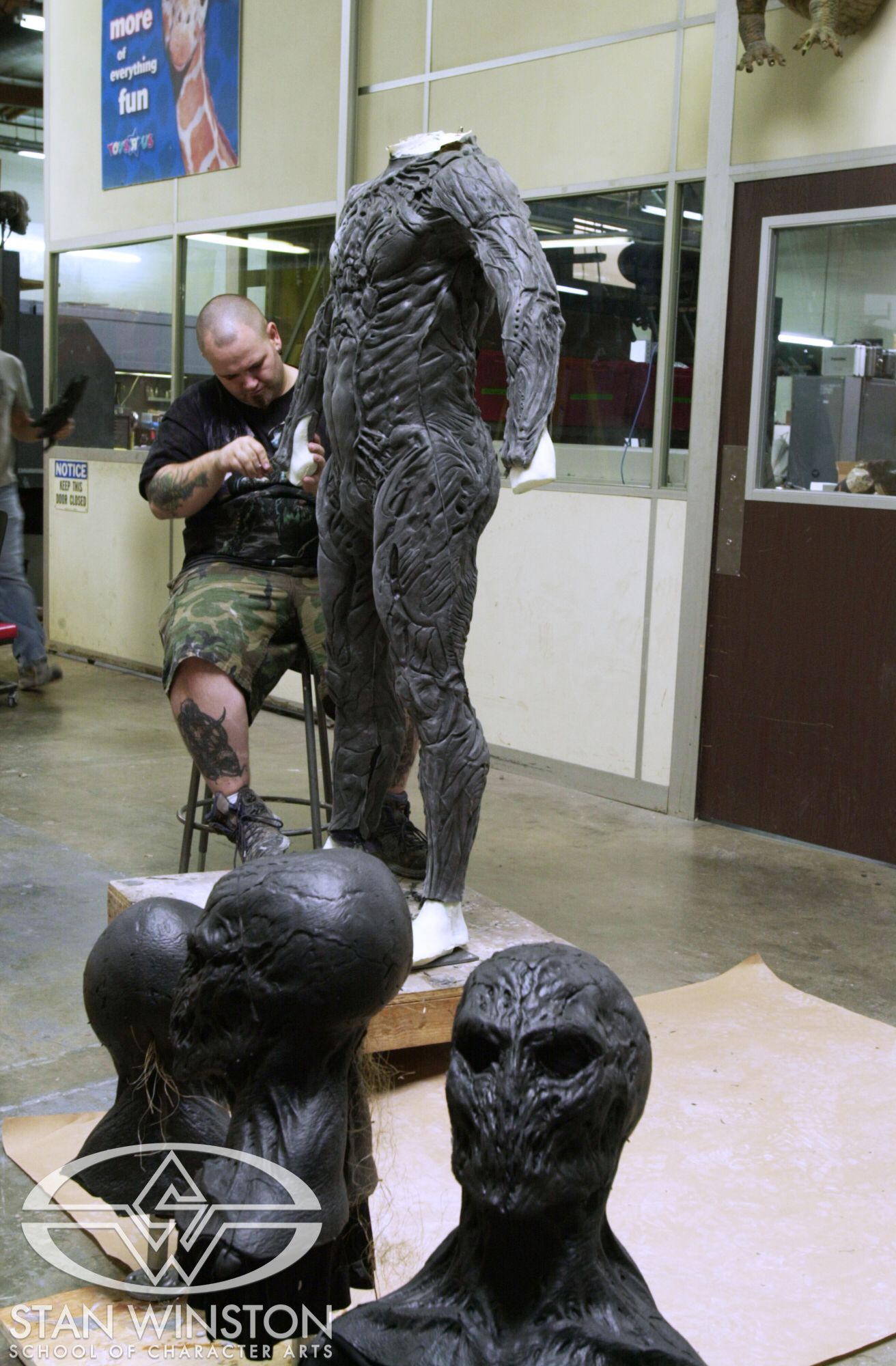 John Cherevka works on a Harvester suit for The Deaths of Ian Stone.