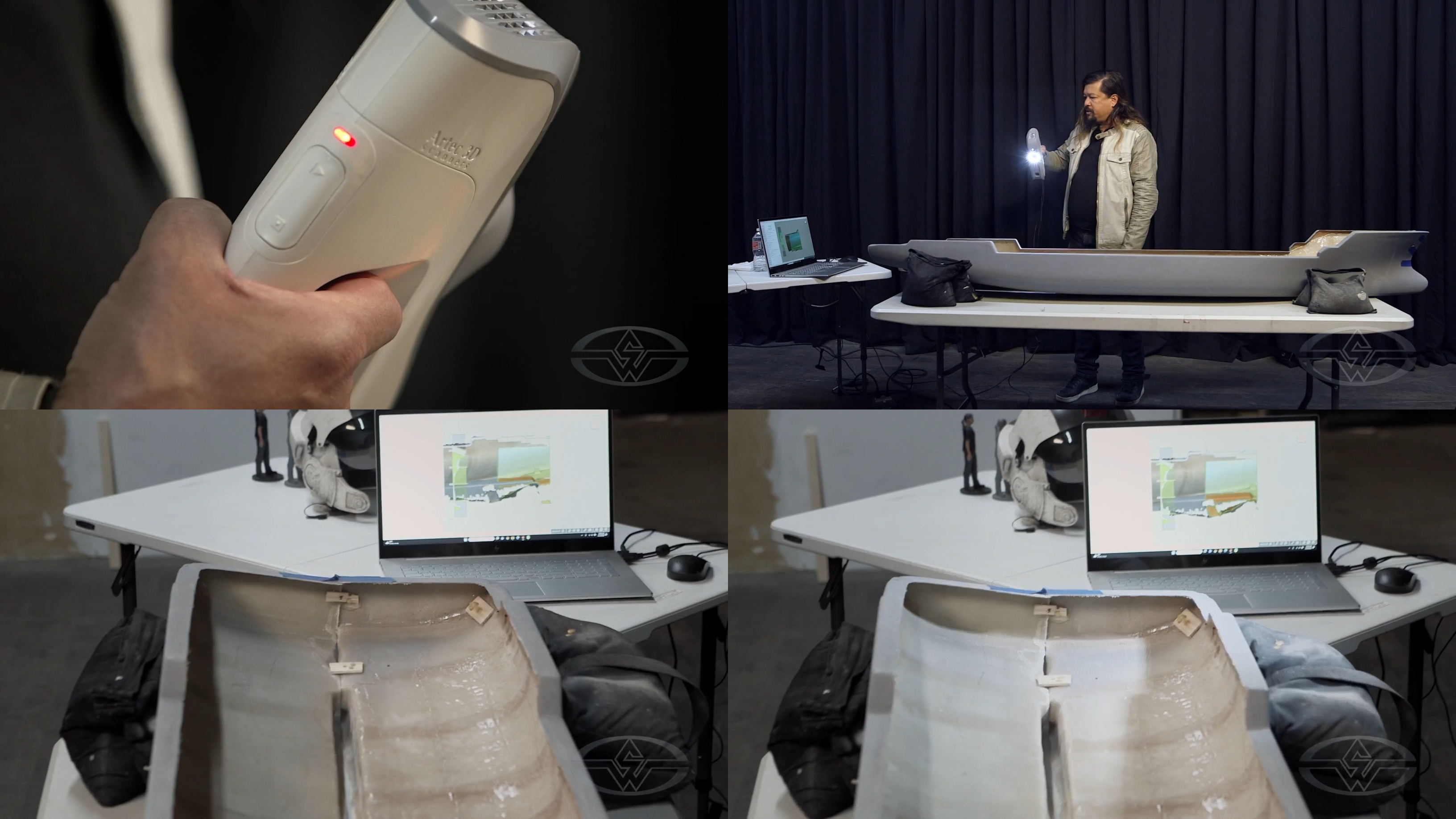 Fon Davis hits “Record” on his Artec scanner to begin the 3D laser scanning process.