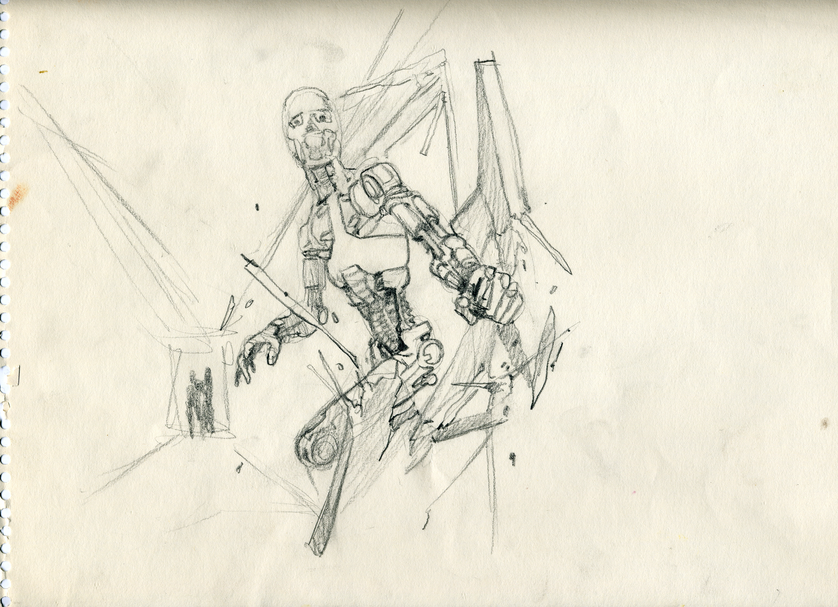 James Cameron’s preliminary sketch for the Terminator endoskeleton.&nbsp;Image courtesy of Hemdale Film, Pacific Western Productions, Euro Film Funding, and Cinema '84.