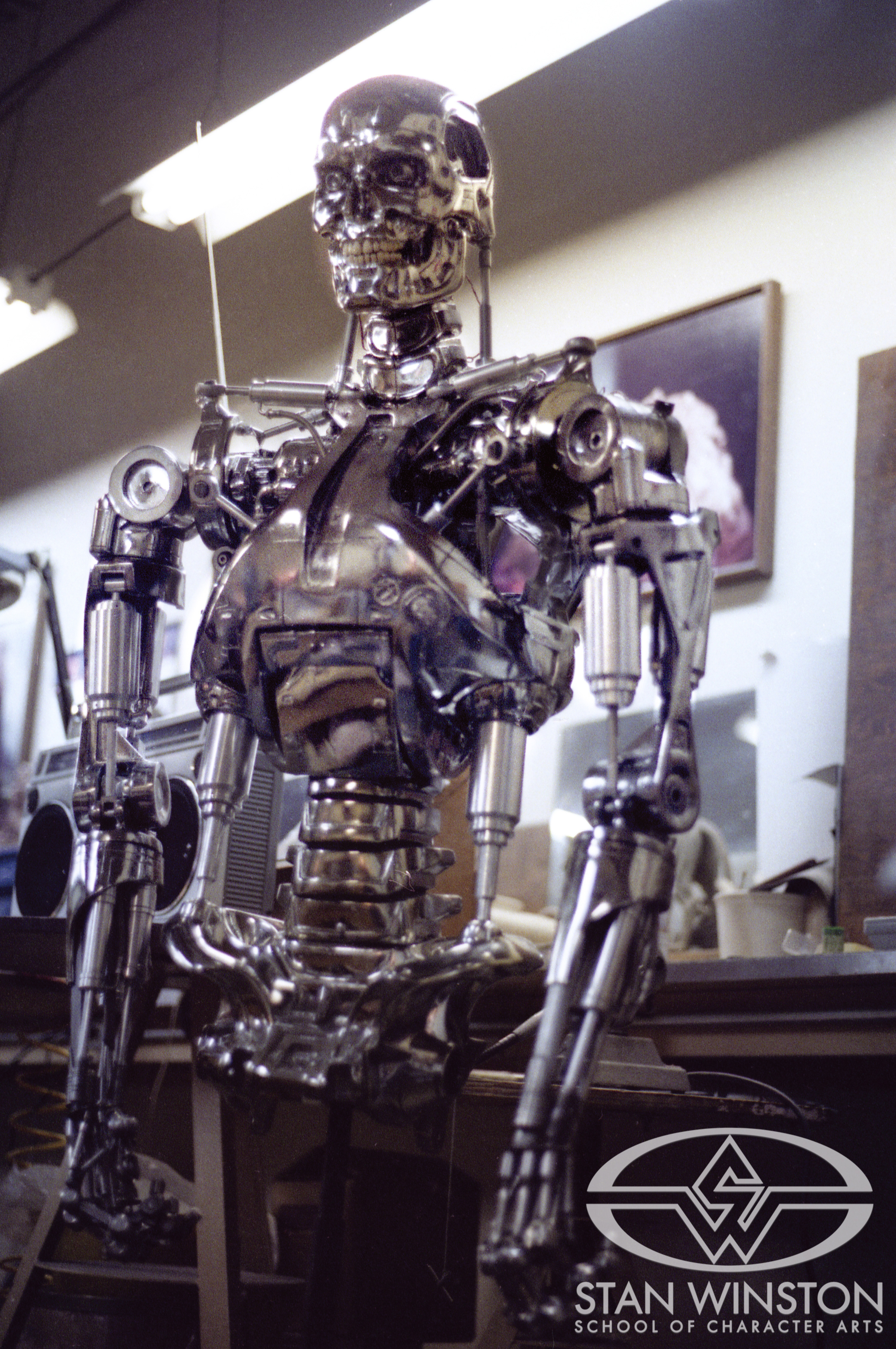 Work-in-progress Terminator endoskeleton at Stan Winston Studio.