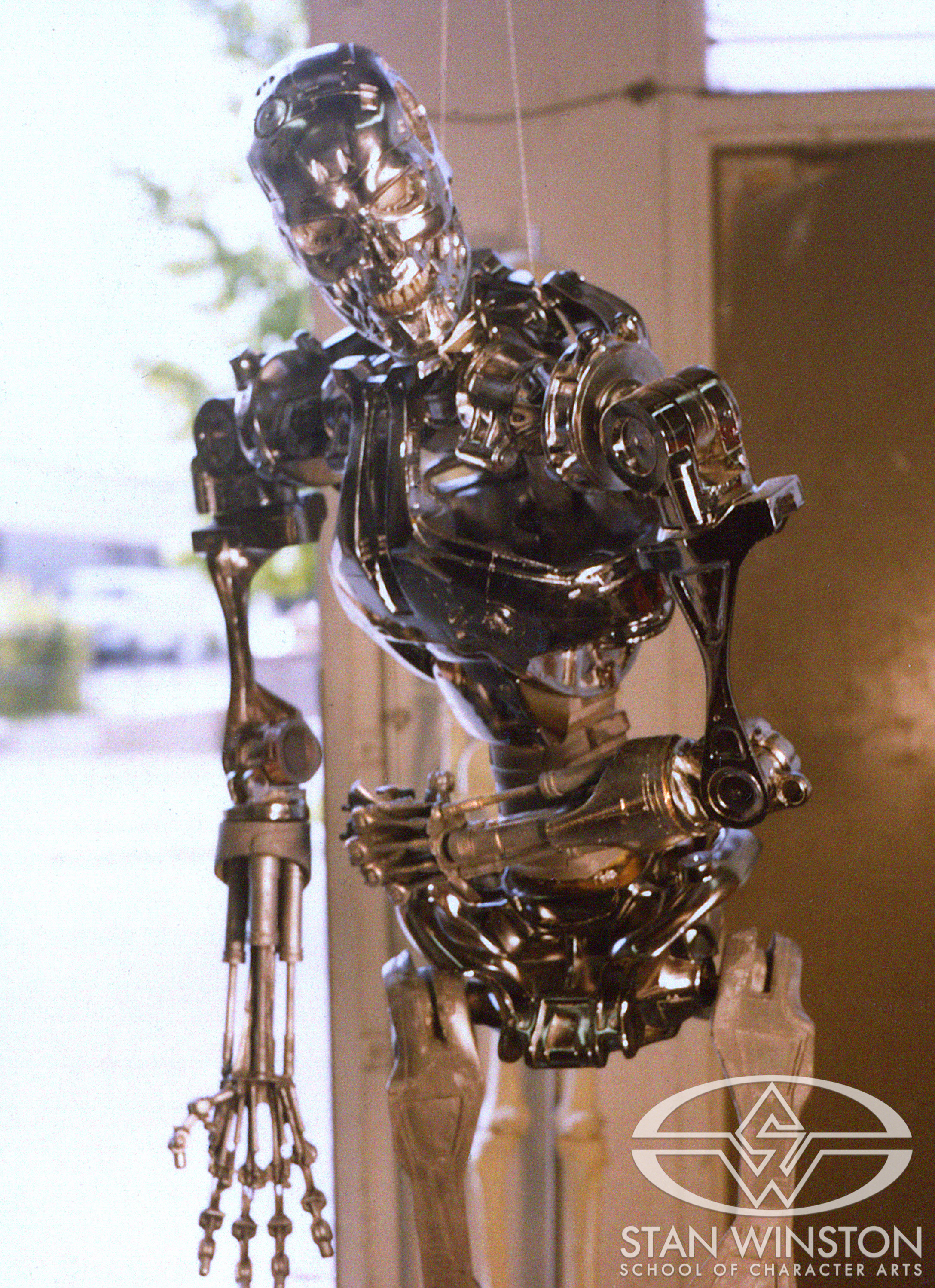 Work-in-progress Terminator endoskeleton at Stan Winston Studio.