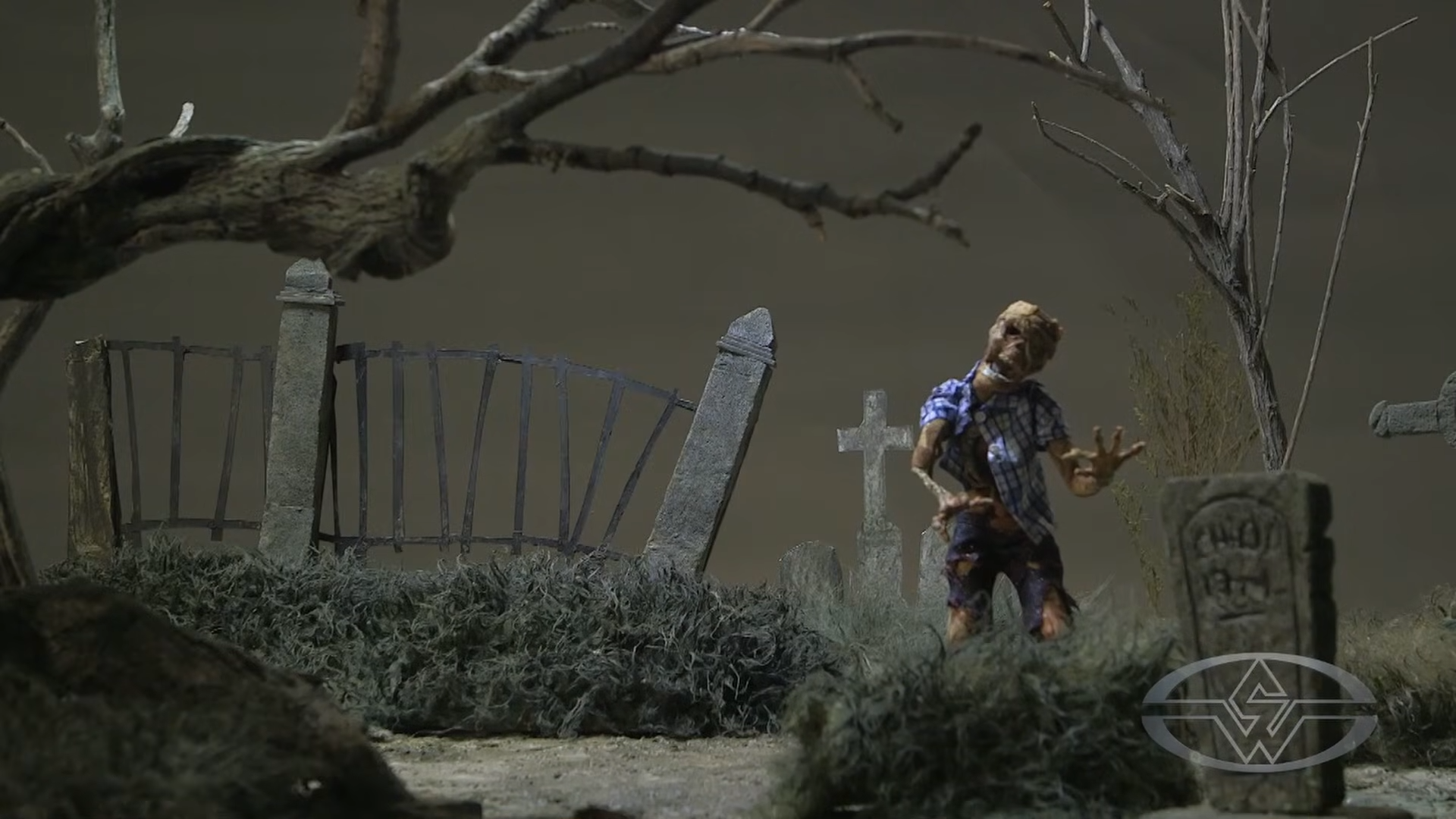 The Chiodo Bros.' miniature set pre-lighting makeover.