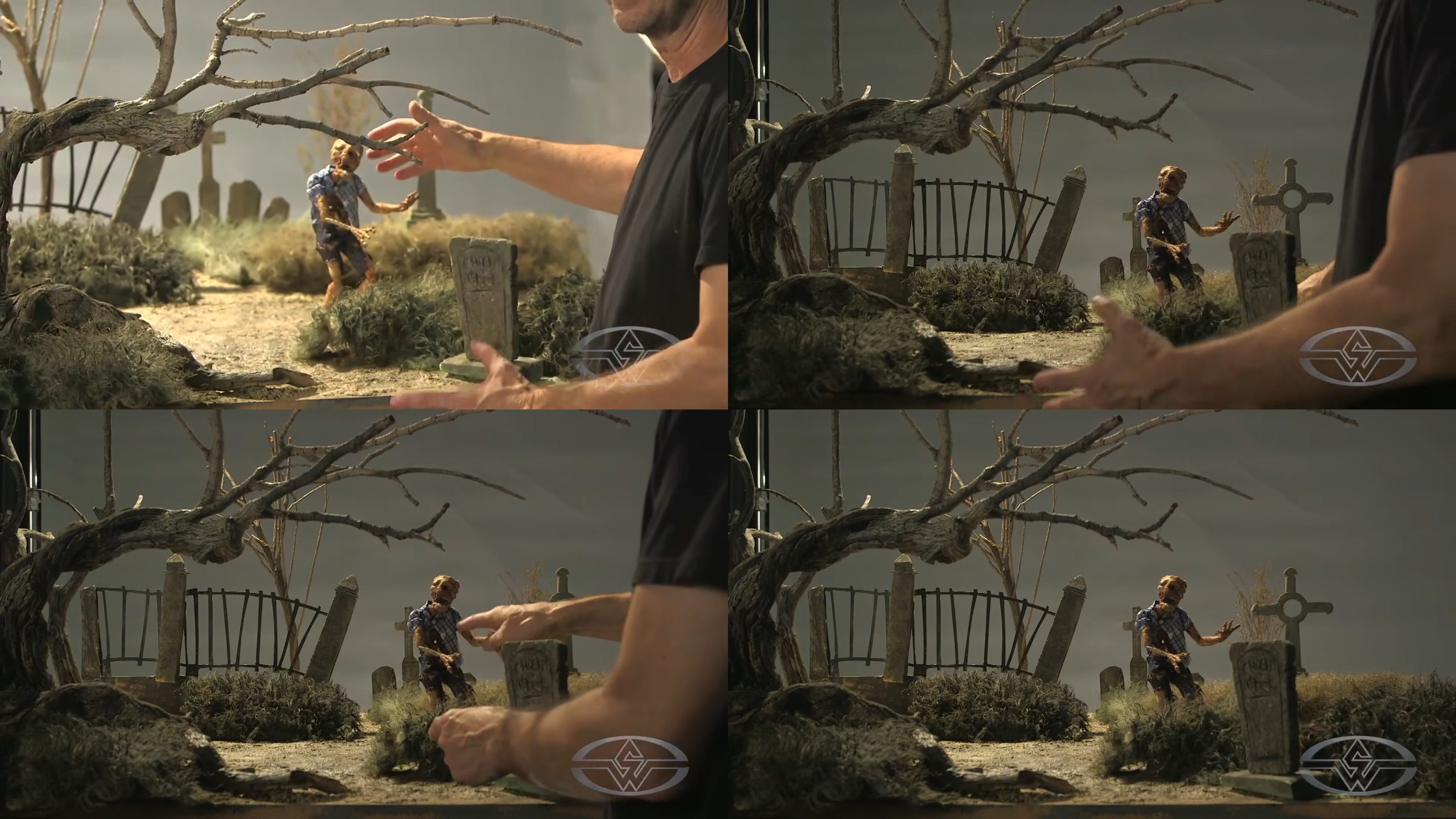 Stephen Chiodo points out the high contrast ratio in the scene and why a fill light is necessary to help details stand out.